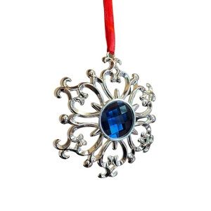 Lenox Bejeweled Snowflake Ornament Silverplate